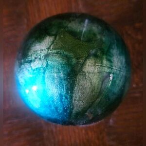 Green and Blue Decorative Ceramic Sphere 4" Diameter